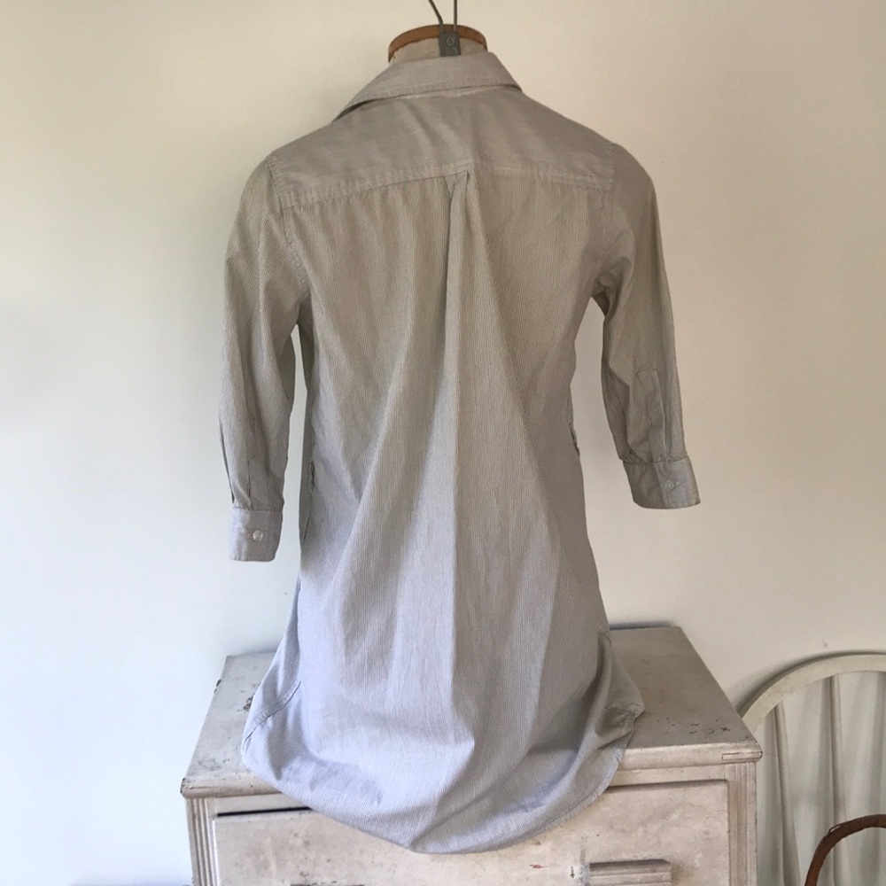 Steven Alan Extended Button Down Pinstripe Shirt S - image 5